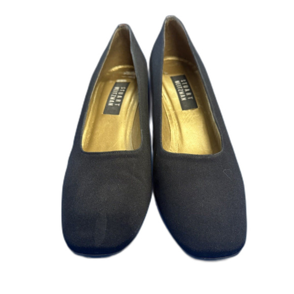 Stuart Weitzman Black Modern tortoise sq Heel Pumps Women's Sz 10.5M Square Toe - Picture 3 of 9